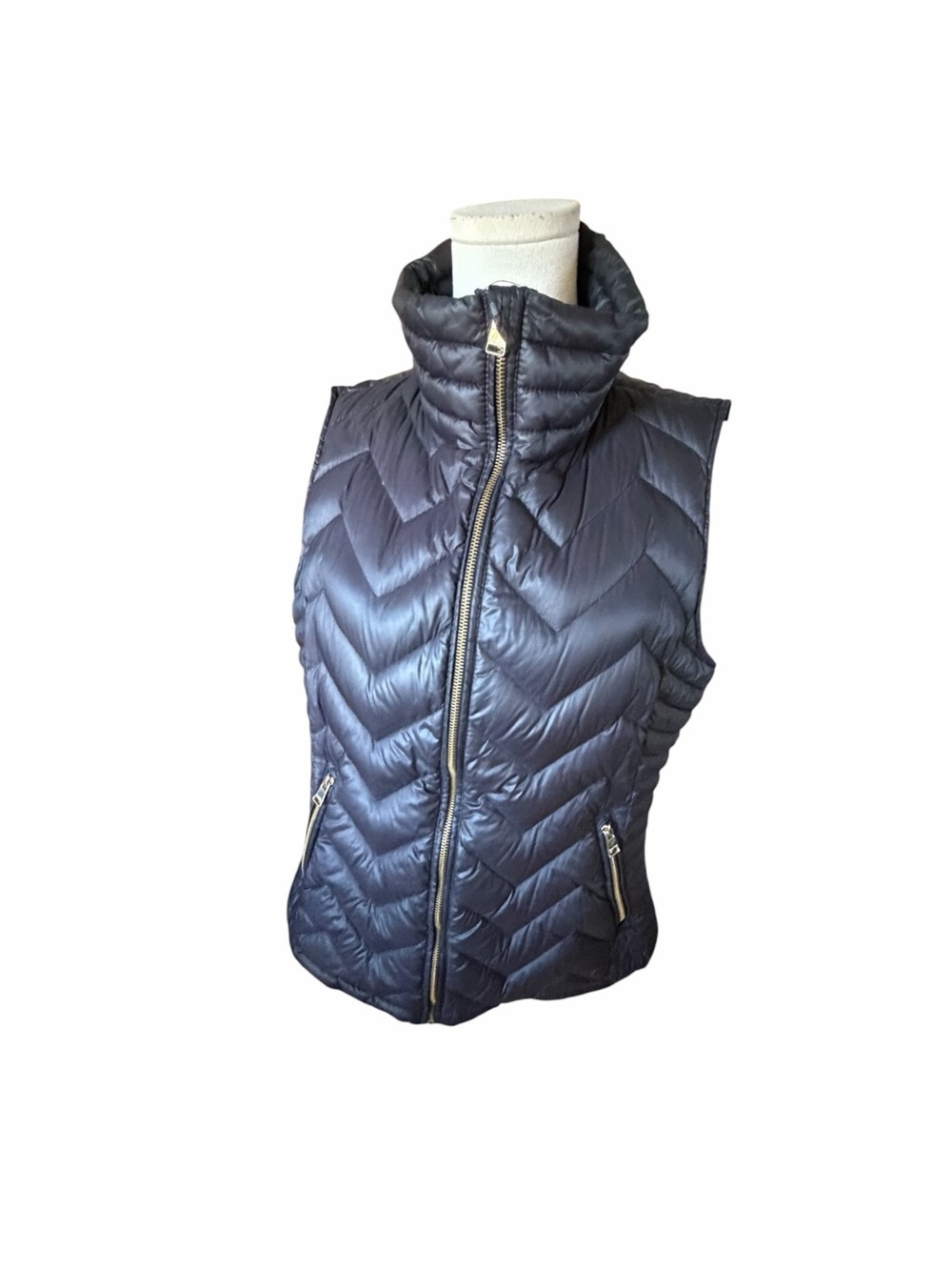 Calvin Klein Women's Quilted Black Down Puffer Vest Sz Lrg